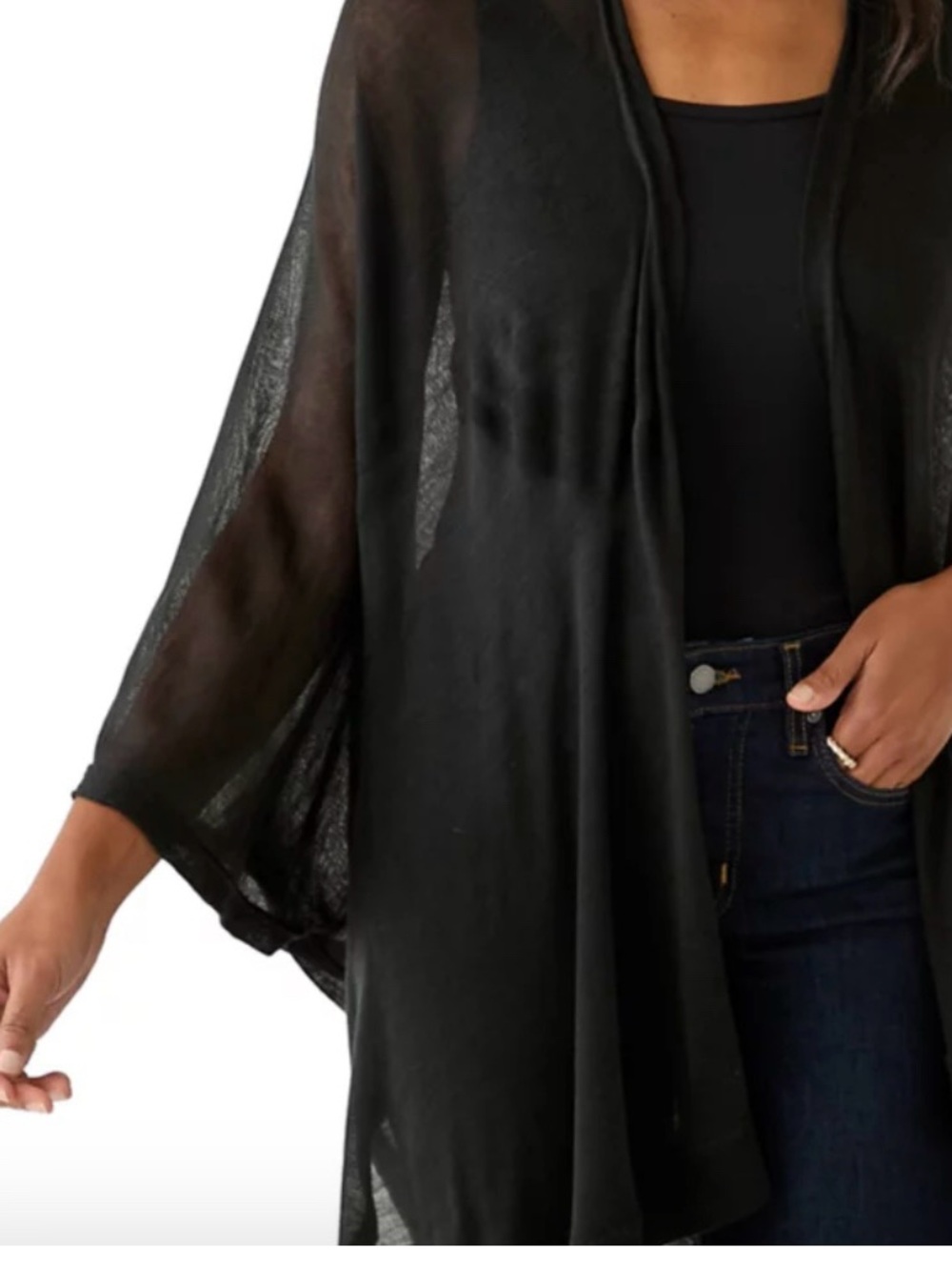 Vince Camuto Sheer Kimono Black One Size
